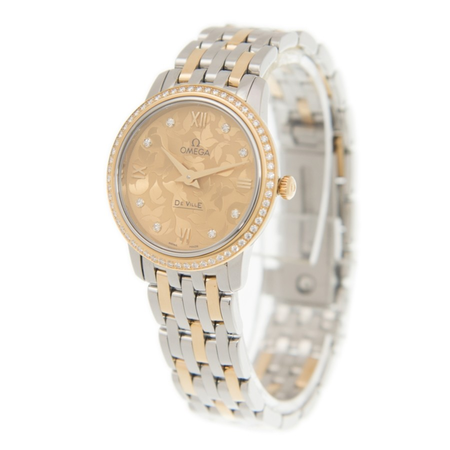 Omega De Ville Champagne Butterfly Diamond Dial Ladies Watch 424.25.27.60.58.002