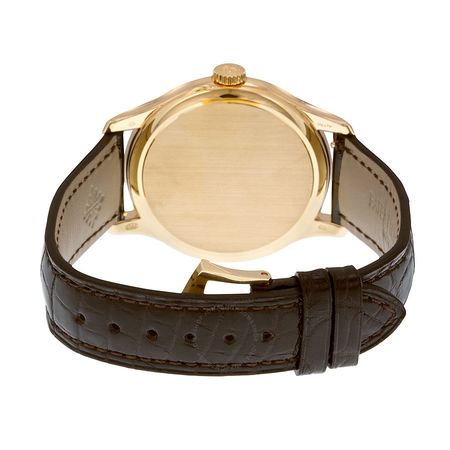 Patek Philippe Calatrava Mechanical Ivory Dial Leather Men's Watch -001 5227R