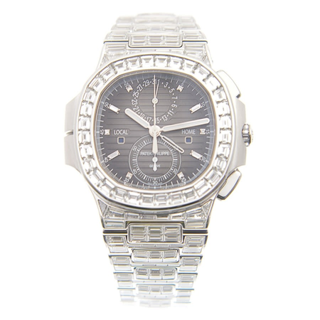 Patek Philippe Nautilus White Gold Diamond Automatic Black Dial Men's Watch 5990/1400G-001