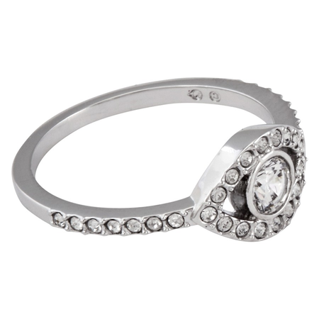 Swarovski Ladies Clear Crystal Luckily Evil Eye Ring, Rhodium Size 52 5409180