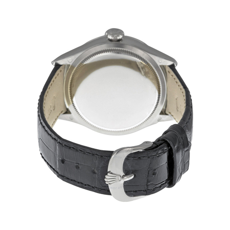Rolex Cellini Dual Time Black Dial 18kt White Gold Men's Watch 50529BKSBKL