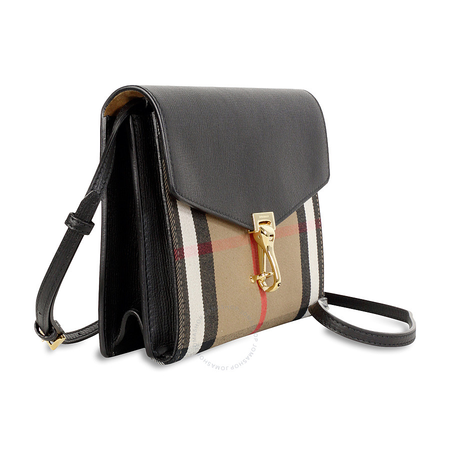 Burberry Small Leather House Check Crossbody Bag - Black 3980825