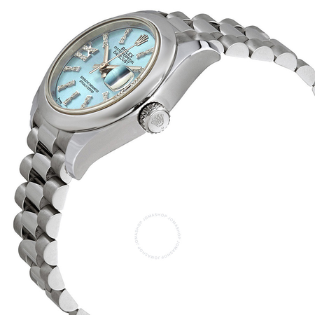 Rolex Lady-Datejust Ice Blue Diamond Dial Ladies Platinum President Watch 279166IBLRDP