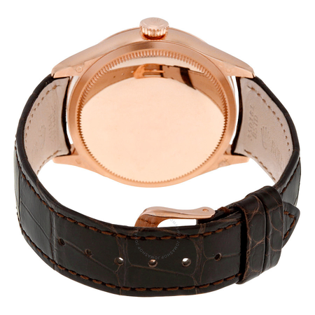 Rolex Cellini Dual Time Silver Dial 18kt Everose Gold Men's Watch 50525SSBRL