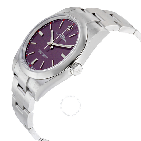 Rolex Oyster Perpetual 39 Red Grape Dial Stainless Steel Bracelet Automatic Men's Watch 114300RGSO