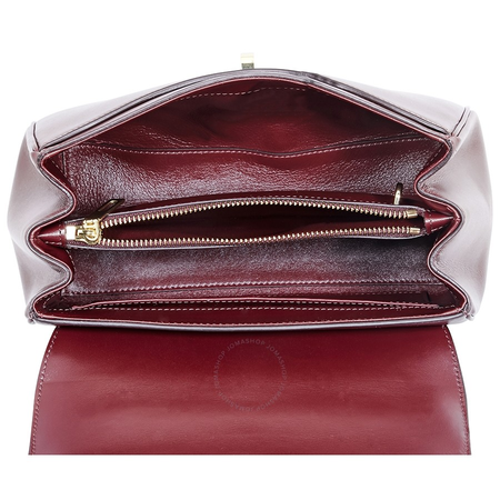 Celine Ladies Burgundy Small 16 Shoulder Bag in Satinated Calfskin 188003BEY.28LB