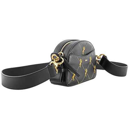 Chloe Signature Bag in Smooth Calfskin with Embroidered Horses & Studs CHC19SS120A564D4