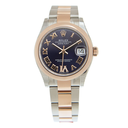 Rolex Datejust 31 Aubergine Dial Automatic Ladies Steel and 18kt Everose Gold Oyster Watch 278241AURDO