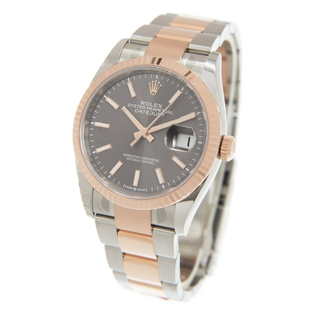 Rolex Datejust 36 Dark Rhodium Dial Automatic Men's Steel and 18k Everose Gold Oyster Watch 126231DRSO