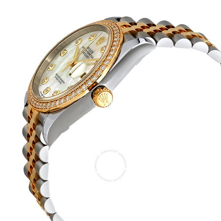 Rolex Datejust 36 Mother of Pearl Diamond Dial Ladies Steel and 18kt Yellow Gold Jubilee Watch 126283MDJ