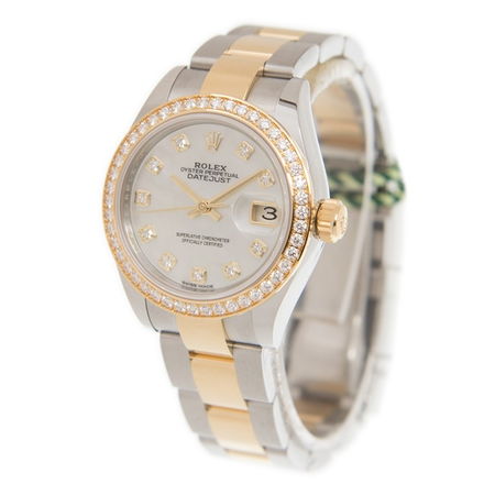 Rolex Lady Datejust Mother of Pearl Diamond Steel and 18K Yellow Gold Oyster Watch 279383MDO 279383 MDO