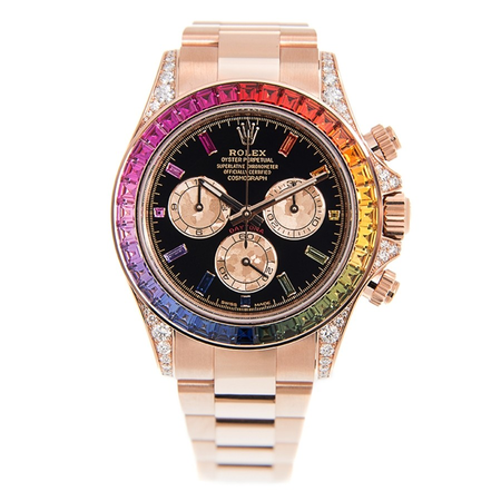 Rolex Rainbow Sapphire Daytona Chronograph  Automatic Chronometer Diamond Black Dial Unisex Watch 116595 RBOW-0001