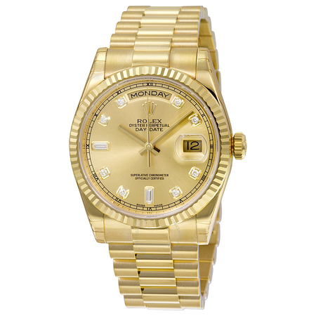 Rolex Day-Date Champagne Dial 18K Yellow Gold President Automatic Men's Watch CDP 118238