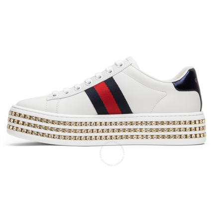 Gucci Ace Sneaker With Crystals 505995 DOPE0 9095