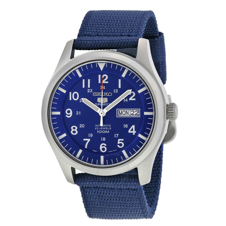 Seiko 5 Sport Automatic Navy Blue Canvas Men's Watch SNZG11