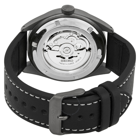 Seiko Neo Sports Automatic Black Dial Black Leather Men's Watch SRPC89K1