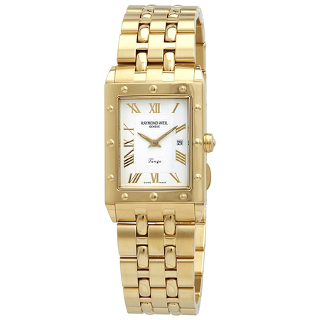 Raymond Weil Tango White Dial 18kt Yellow Gold-plated Men's Watch 5381-P-00308