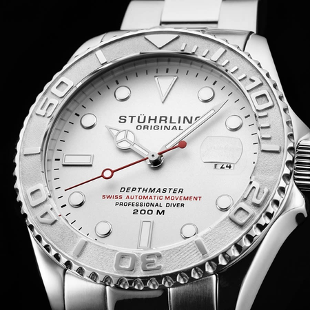 Stuhrling Original Aquadiver Automatic Silver Dial Men's Watch M13536