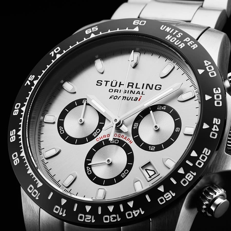 Stuhrling Original Monaco Quartz Silver Dial Men's Watch M13560
