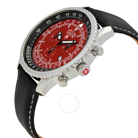 Swiss Military Thunderbolt Red Dial Men's Chronograph Leather Watch 29531