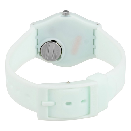 Swatch Open Box - Swatch Greenbelle White Dial White Plastic Ladies Watch LG129 LG129