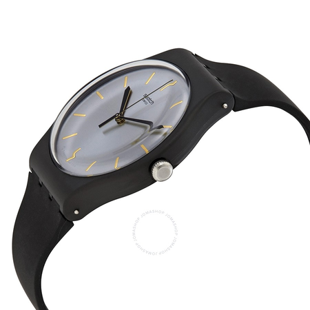 Swatch Back To Black Quartz Silver Dial Unisex Watch SUOB173