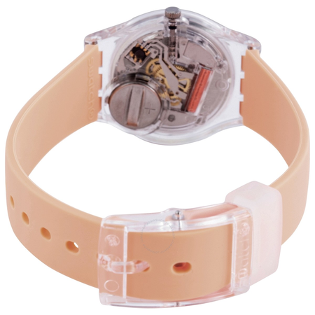 Swatch Casual Pink Quartz White Dial Ladies Watch LK395