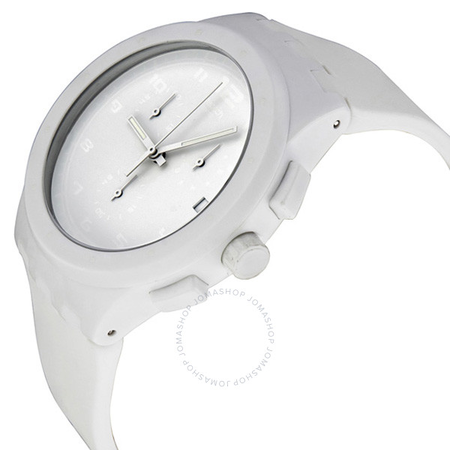 Swatch Originals Basic White Chronograph White Silicone Unisex Watch SUSW400