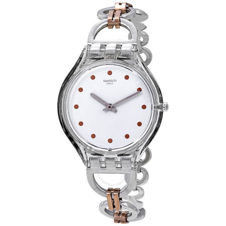 Swatch Skinring White Dial Two-Tone Ladies Watch SVOK102G