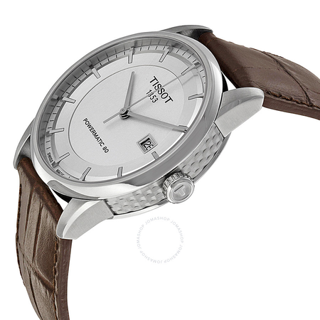 Tissot Luxury Powermatic 80 Automatic Silver Dial Brown Leather Men's Watch T086.407.16.031.00