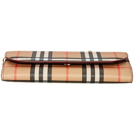 Burberry Vintage Check and Leather Wallet- Crimson 4080005