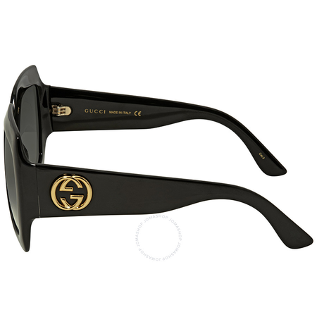 Gucci Oversize Black Square Sunglasses GG0053S 001 54