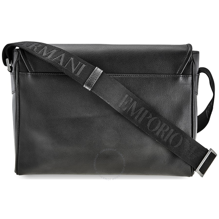 Emporio Armani Men's Leather Messenger Bag Black Sof Saff Messenger W Flap Y4M142-YAQ2E-81072