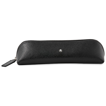 Montblanc Sartorial Black Leather 2 Pen Pouch Zip Top 116766
