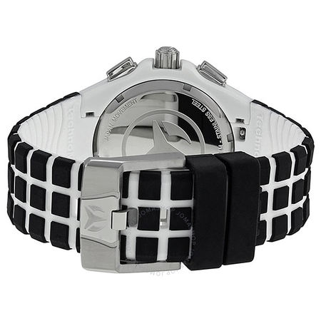 Technomarine TechnoMarine Cruise Locker Chronograph White Dial Black and White Silicone Men's Watch 112015 TM-112015