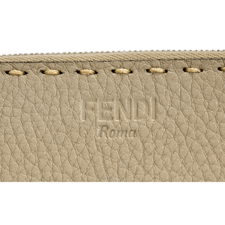 Fendi Ladies Beige Leather Zip Around Wallet 8M0313-SFR-F04Y9