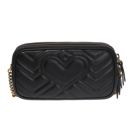 Gucci Ladies GG Marmont Mini Chain Bag in Black 546581 DTDCT 1000