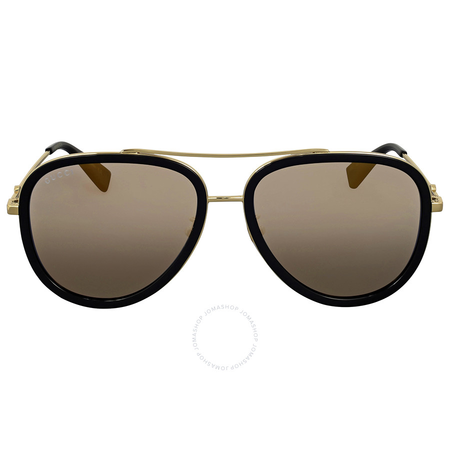 Gucci Gold Aviator Ladies Sunglasses GG0062S 001 57 GG0062S 001 57