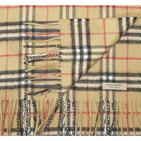 Burberry Classic Vintage Check Cashmere Scarf- Antique Yellow 4073122