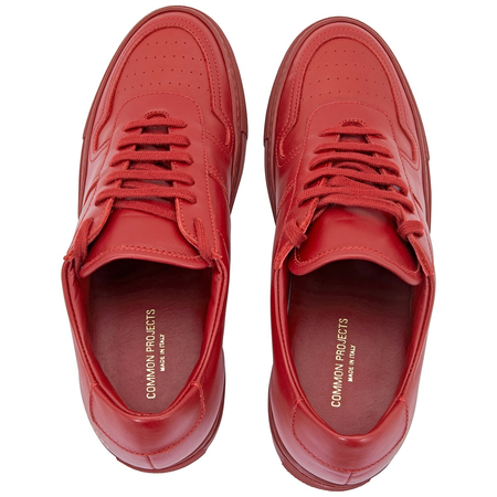 Common Projects Men's Red  Low Top Leather Sneaker 2155 3533