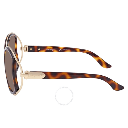 Ferragamo Brown Gradient Round Sunglasses SF719S 238 52