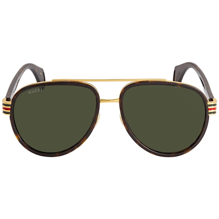 Gucci Gucci Green Aviator Unisex Sunglasses GG0447S00458 GG0447S00458