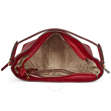 Michael Kors Evie Large Pebbled Leather Shoulder Bag- Maroon 30T8GZUH7L-550
