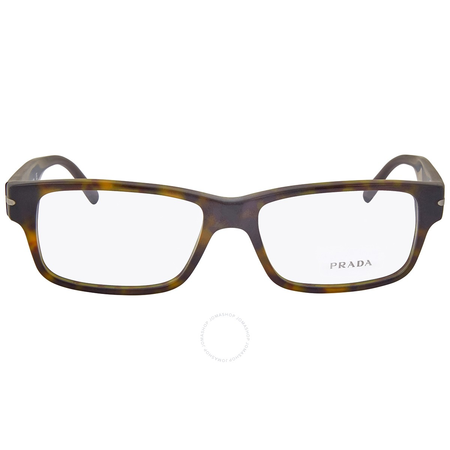 Prada Men's Tortoise Rectangular Eyeglass Frames PR 22RV HAQ1O1 54