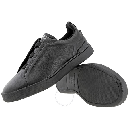 Ermenegildo Zegna Men's Luxury RTW Informale Black Couture 3X Sneakers A2205X-VAL-NER