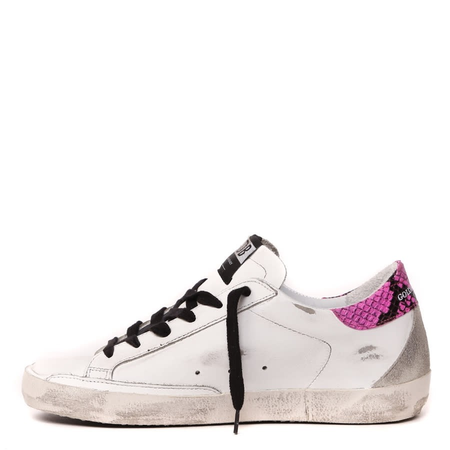 Golden Goose Deluxe Brand Ladies Superstar White/Pink/Black Sneakers G36WS590.S91