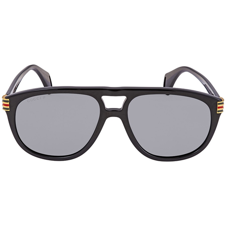 Gucci Gucci Grey Polarized Pilot Men's Sunglasses GG0525S00260 GG0525S00260