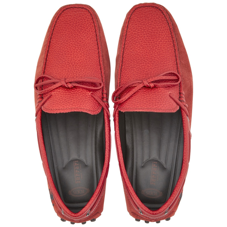 Tod's Men's Royal Red Ferrari Gommino Driving Shoes XRM0GW0K510G169999