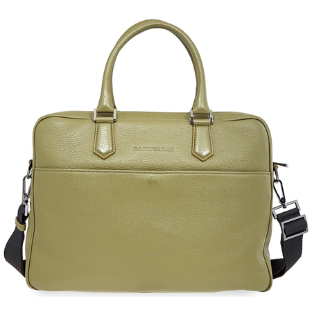 Emporio Armani Men's Green Pebble Leather Briefcase Y4P050-YDE2J-82265