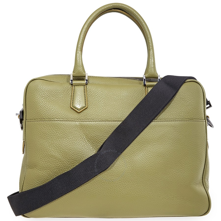 Emporio Armani Men's Green Pebble Leather Briefcase Y4P050-YDE2J-82265